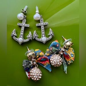 Two pairs of J.crew earrings.